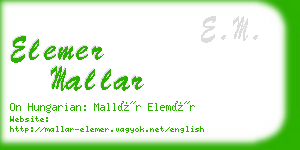 elemer mallar business card